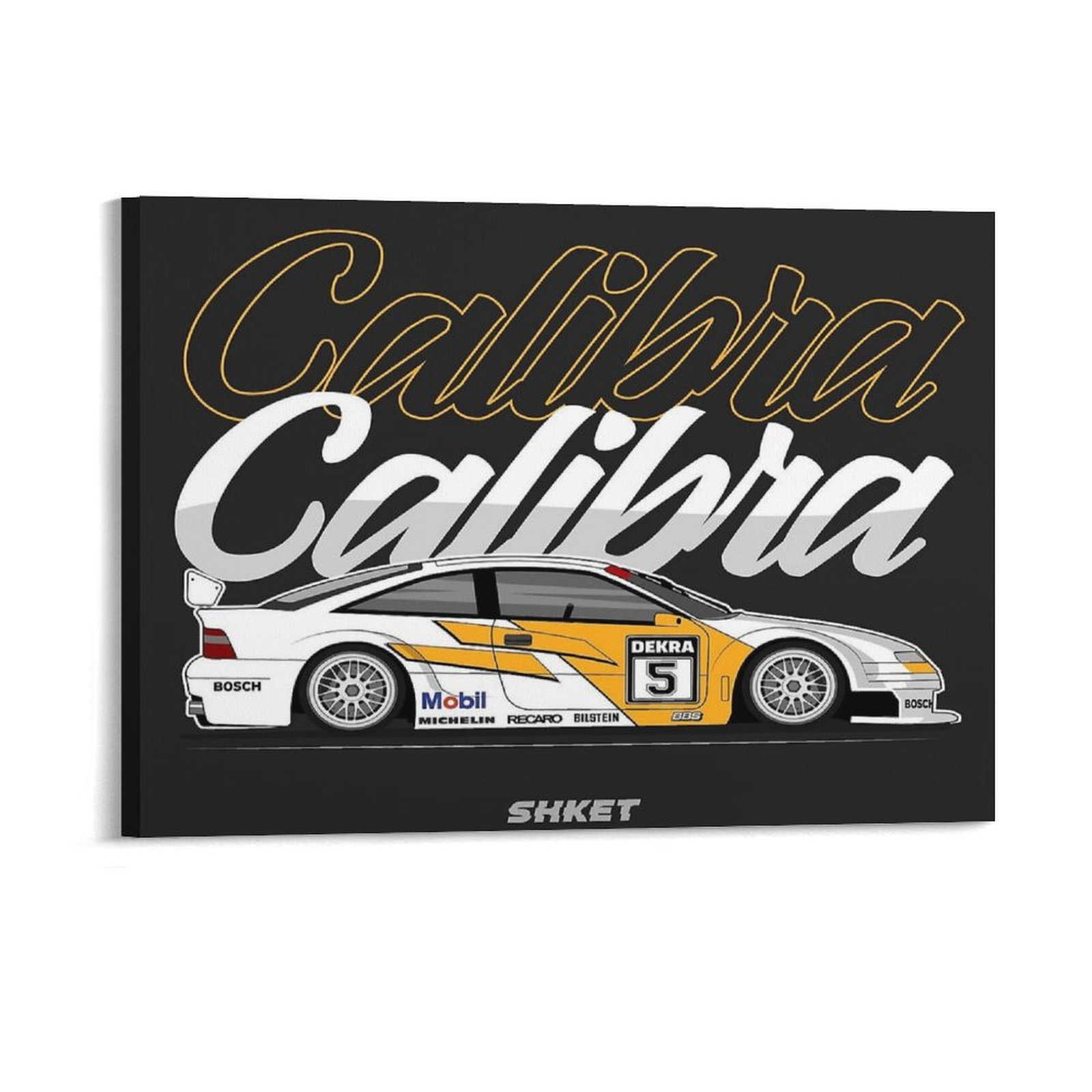 Car Mirror - Opel Calibra Dtm รถแข่งผ้าใบภาพวาดคลับผับโรงรถการพิมพ์ Wall Decor