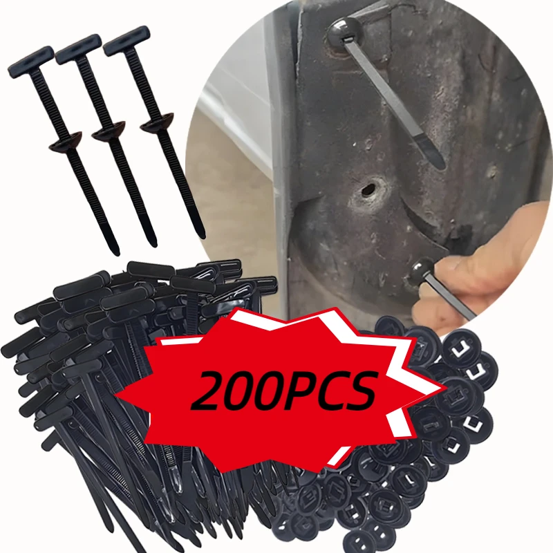 Car Cable Organizer - สายรัดเคเบิลไนลอนแบบหนีบ 5-200 ชิ้น แบบหนีบแน่นพิเศษ พร้อมปุ่มล็อค สายรัดพลาสติกสำหรับยึดติดรถยนต์