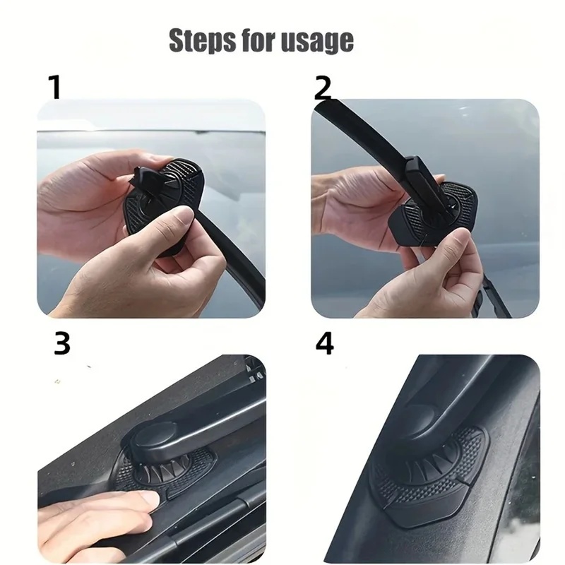 Car Wiper - ฝาปิดรูแขนที่ปัดน้ำฝนซิลิโคนอเนกประสงค์, แผ่นป้องกันฝุ่นและใบไม้สำหรับภายนอกรถยนต์, เหมาะกับรถยนต์ส่วนใหญ่ (2 ชิ้น)