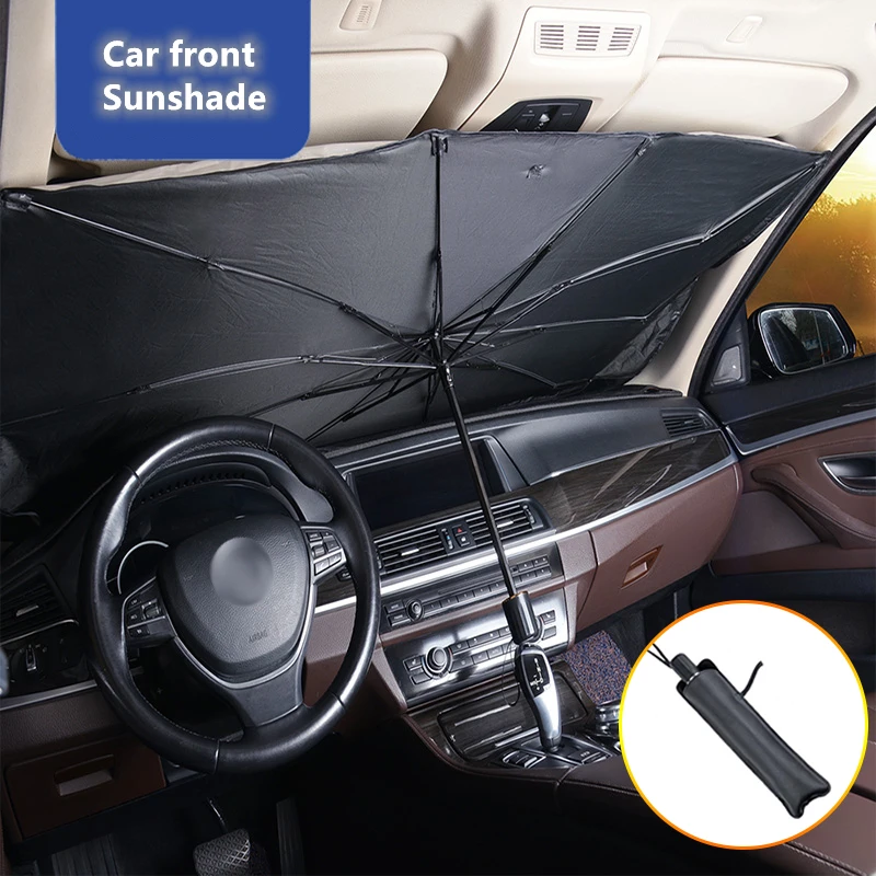 Windshield Sun Shade - ม่านบังแดดกระจกรถยนต์อเนกประสงค์ พับเก็บได้สะดวก ร่มบังแดดภายในรถยนต์ ร่มบังแดดกระจกหน้า อุปกรณ์เสริมป้องกันแสงแดด