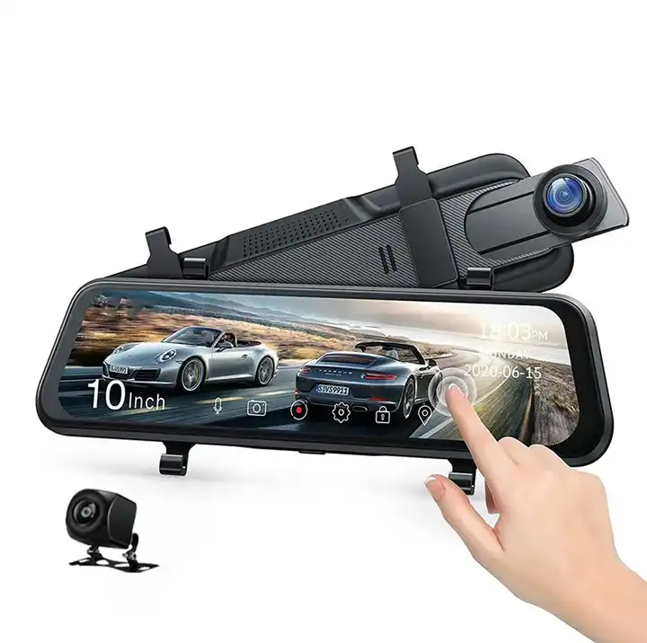 Car Mirror - กล้องติดรถยนต์หน้าจอสัมผัสขนาด 10 นิ้ว พร้อมระบบมองกลางคืน ความละเอียด 1080P