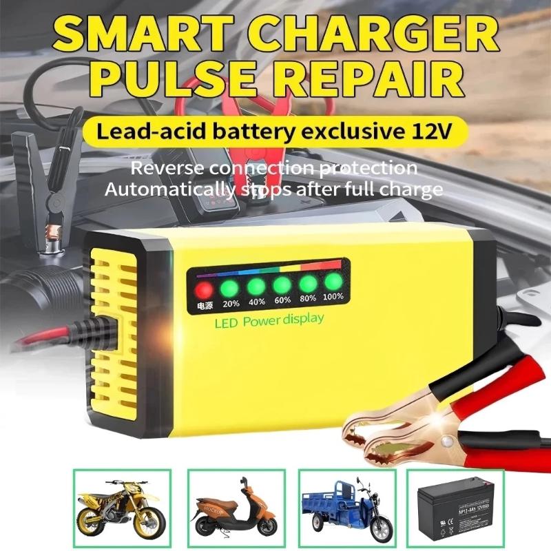 Car Charger - @*เครื่องชาร์จแบตเตอรี่รถยนต์อเนกประสงค์ 12V พร้อมระบบป้องกันการต่อขั้วผิด เหมาะสำหรับรถจักรยานยนต์ รถบรรทุก รถกระบะ