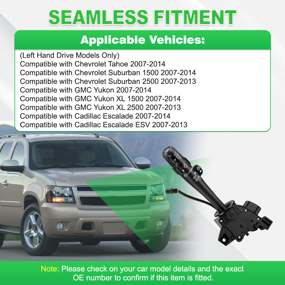 Car Wiper - สวิตช์ก้านปัดน้ำฝน ไฟเลี้ยว ไฟตัดหมอก สำหรับคอลัมน์พวงมาลัยรถยนต์ Chevrolet Tahoe