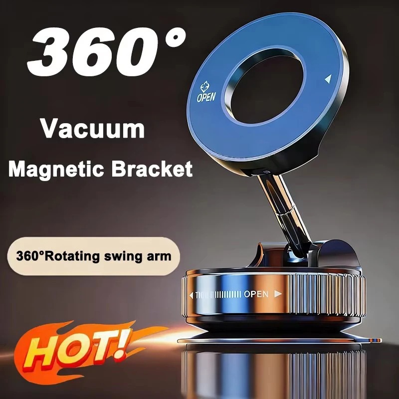 Car Vacuum - ที่วางโทรศัพท์ในรถยนต์แบบแม่เหล็ก ดูดติดด้วยระบบสุญญากาศ เหมาะสำหรับ iPhone และ Android