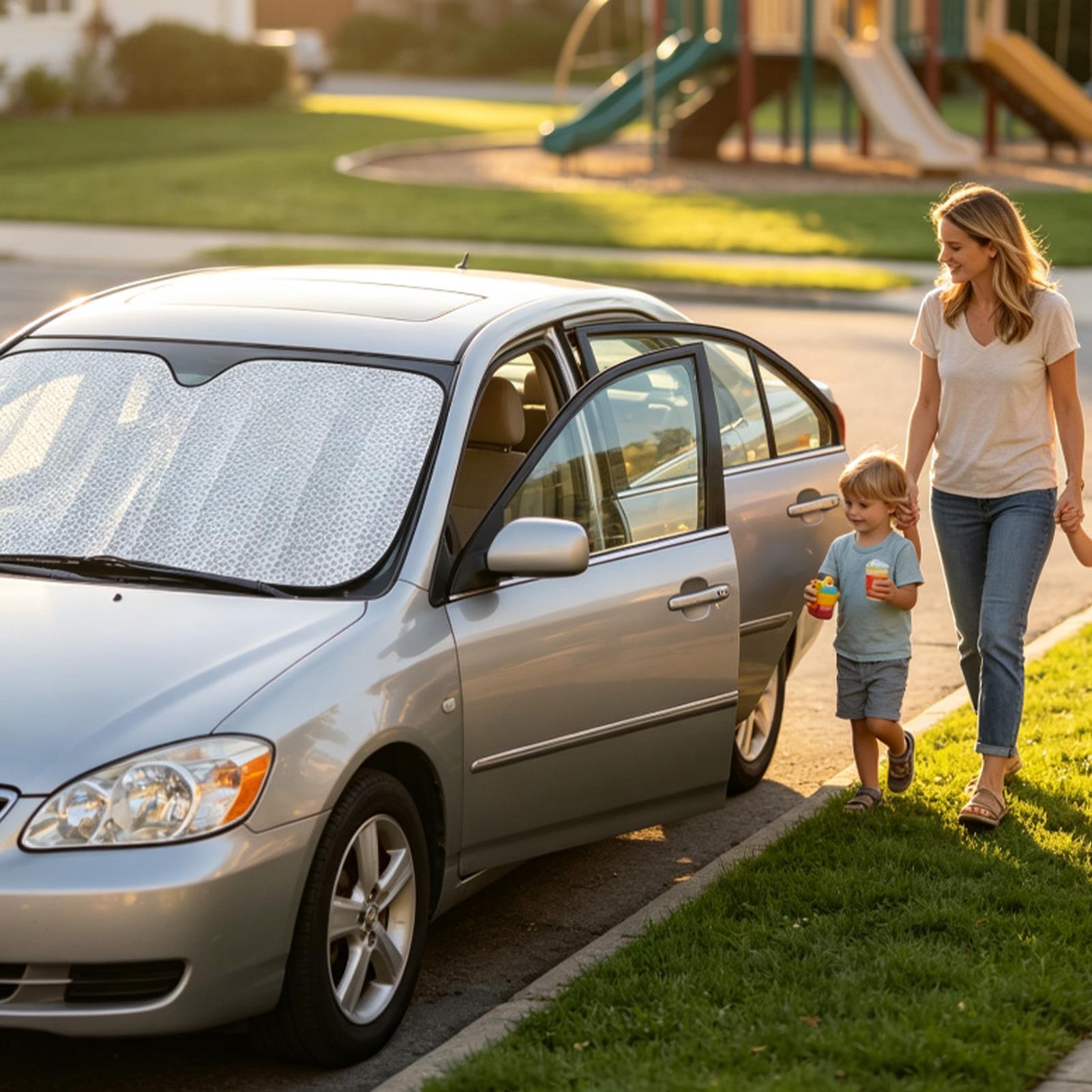 ม่านบังแดดรถยนต์แบบพับได้ สะท้ - Windshield Sun Shade บทวิจารณ์และราคา
