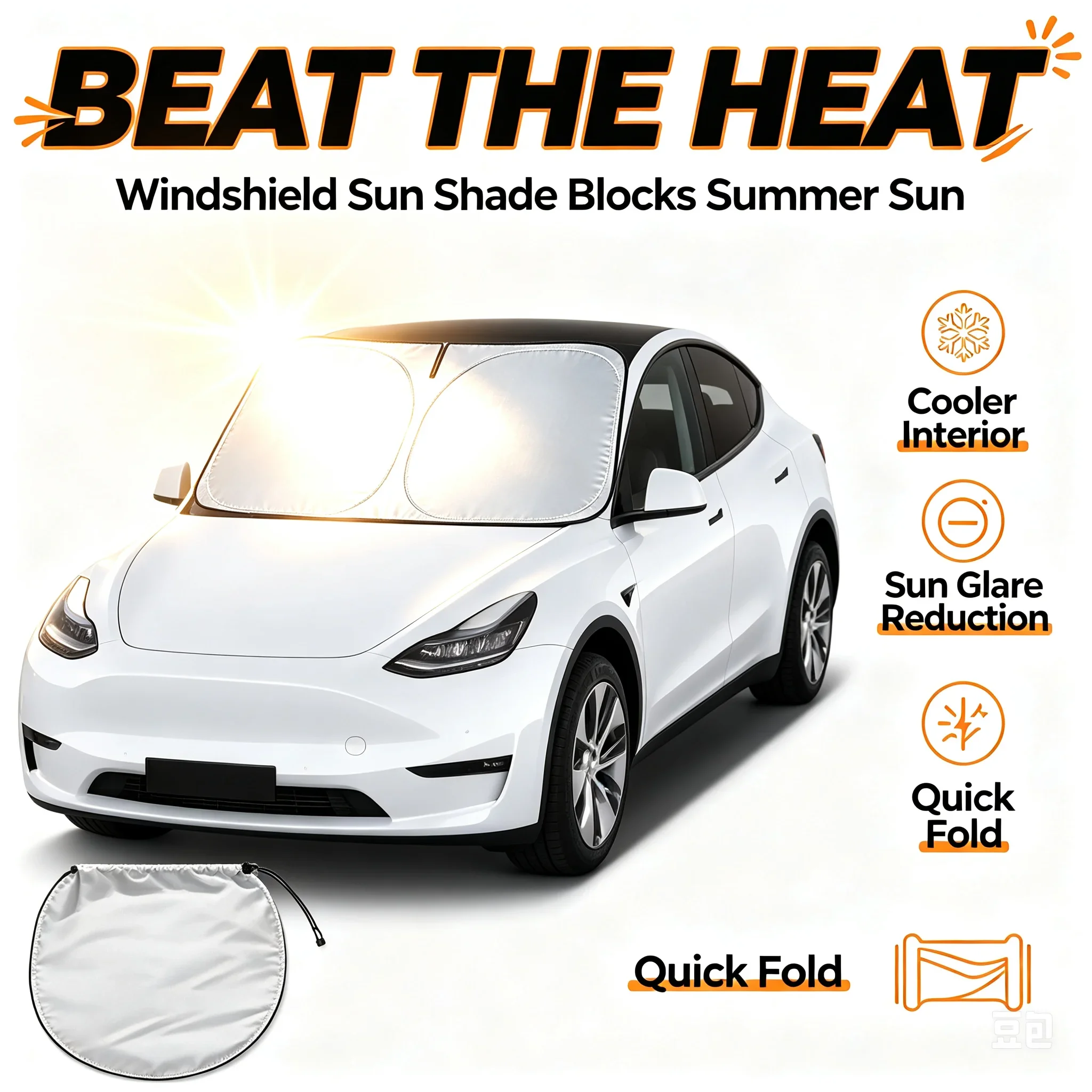 แผ่นบังแดดพับได้สำหรับกระจกหน้ - Windshield Sun Shade บทวิจารณ์และราคา