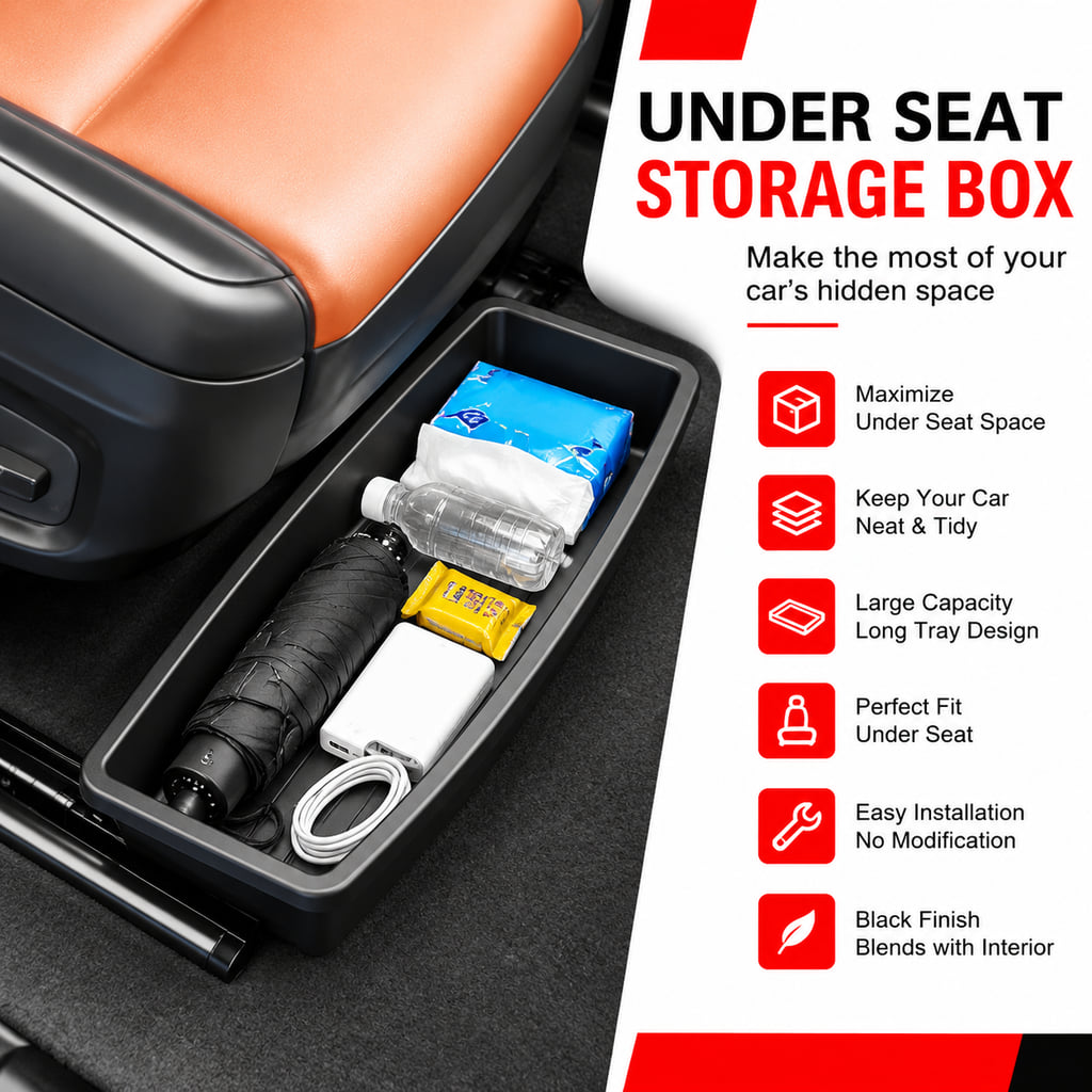 ถาดจัดเก็บของในรถยนต์ใต้เบาะ P - Car Cable Organizer บทวิจารณ์และราคา